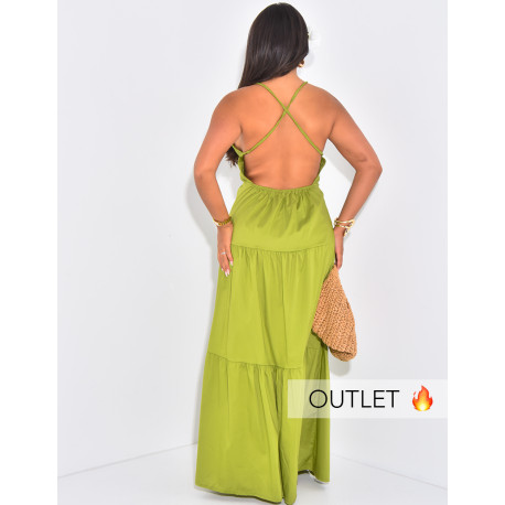 Rückenfreies Kleid mit gekreuzten Trägern