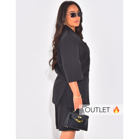 Ensemble blazer manches courtes et bermuda assorti