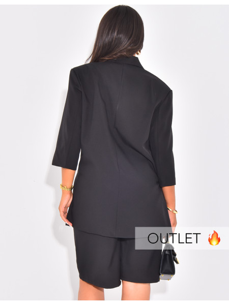 Ensemble blazer manches courtes et bermuda assorti