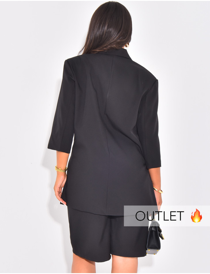 Ensemble blazer manches courtes et bermuda assorti