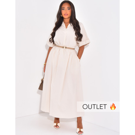Ensemble jupe longue et blouse col chemise