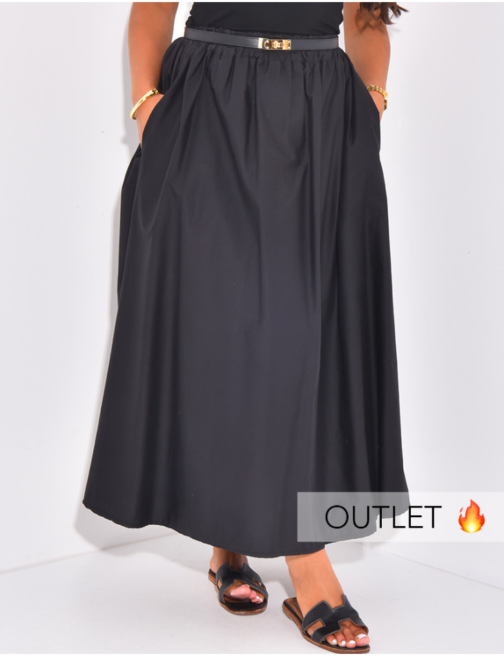 Long, loose-fitting cotton skirt
