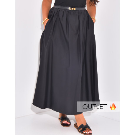 Long, loose-fitting cotton skirt
