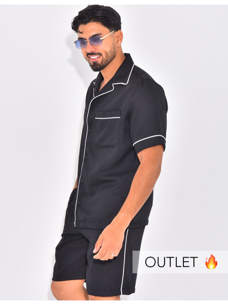 Ensemble short et chemis à bordures contrastantes