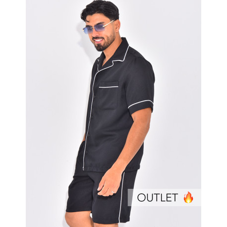 Ensemble short et chemis à bordures contrastantes
