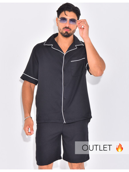 Ensemble short et chemis à bordures contrastantes