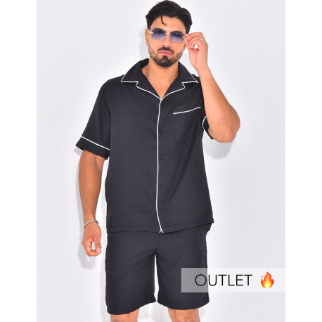 Ensemble short et chemis à bordures contrastantes
