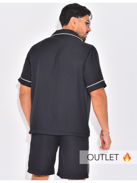 Ensemble short et chemis à bordures contrastantes