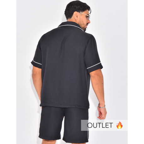 Ensemble short et chemis à bordures contrastantes