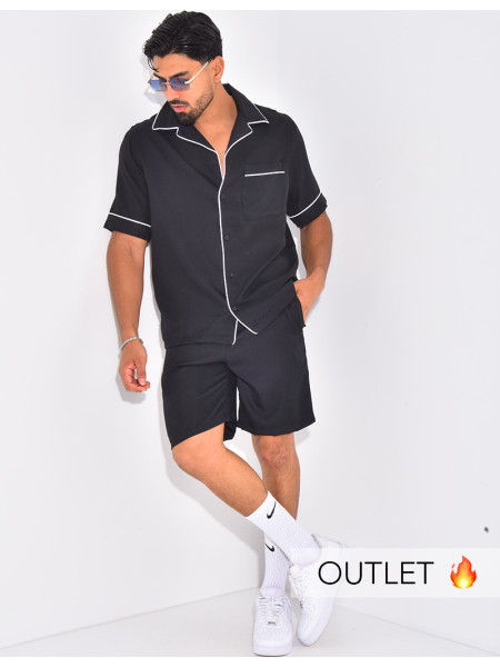 Ensemble short et chemis à bordures contrastantes