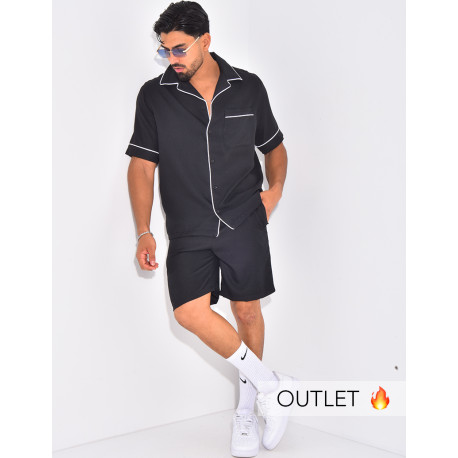 Ensemble short et chemis à bordures contrastantes