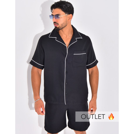 Ensemble short et chemis à bordures contrastantes
