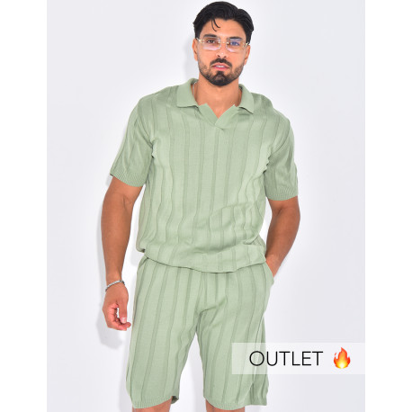 Ensemble côtelé short et polo