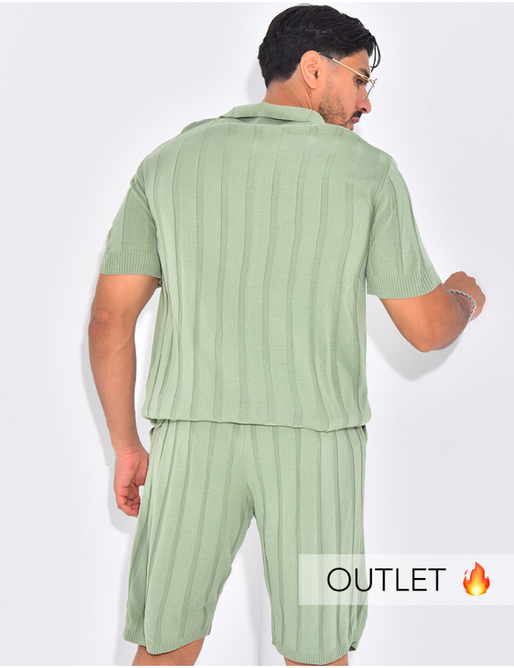 Ensemble côtelé short et polo