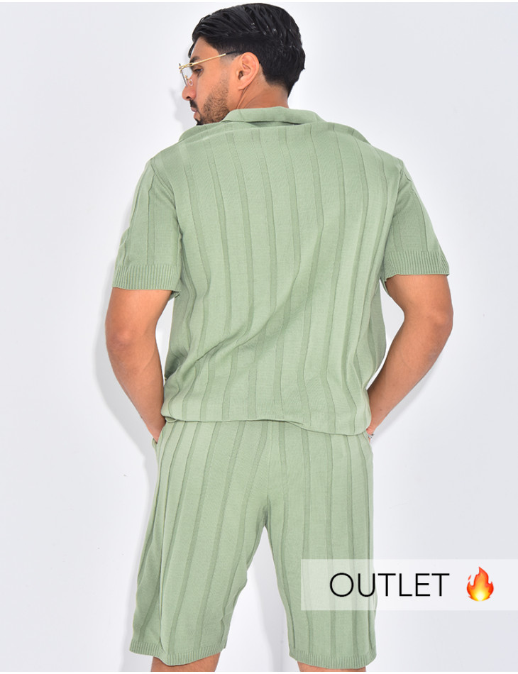 Ensemble côtelé short et polo