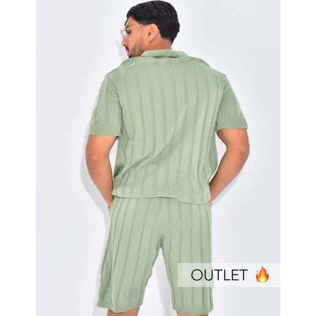 Ensemble côtelé short et polo