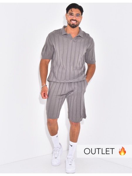 Ensemble côtelé short et polo