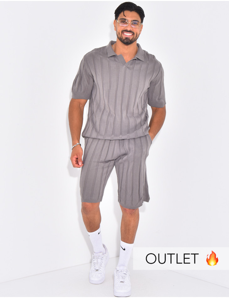 Ensemble côtelé short et polo