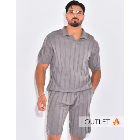 Ensemble côtelé short et polo