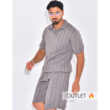 Ensemble côtelé short et polo