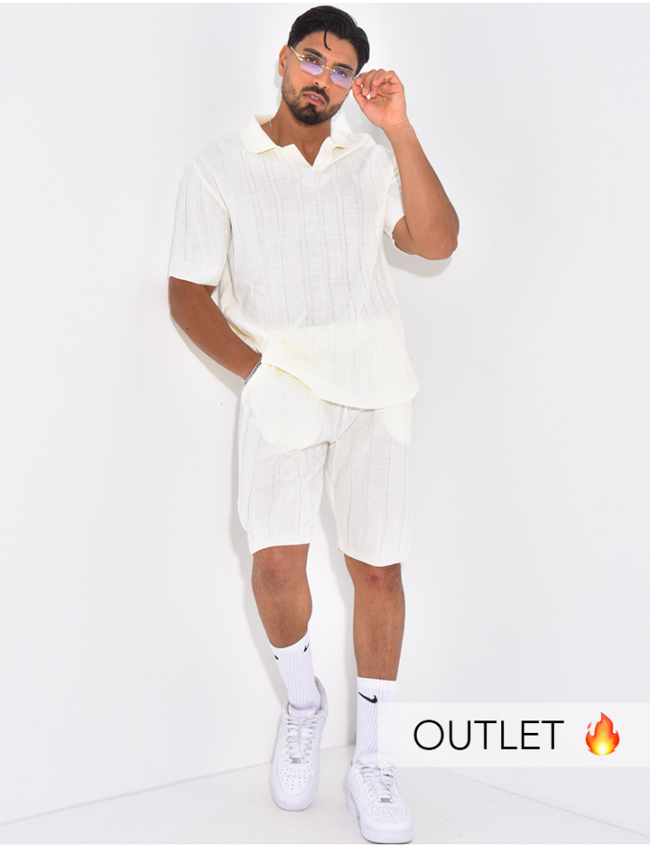 Ensemble côtelé short et polo