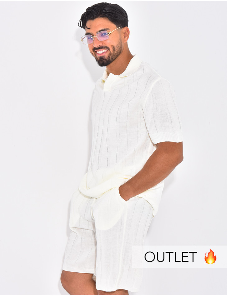 Ensemble côtelé short et polo