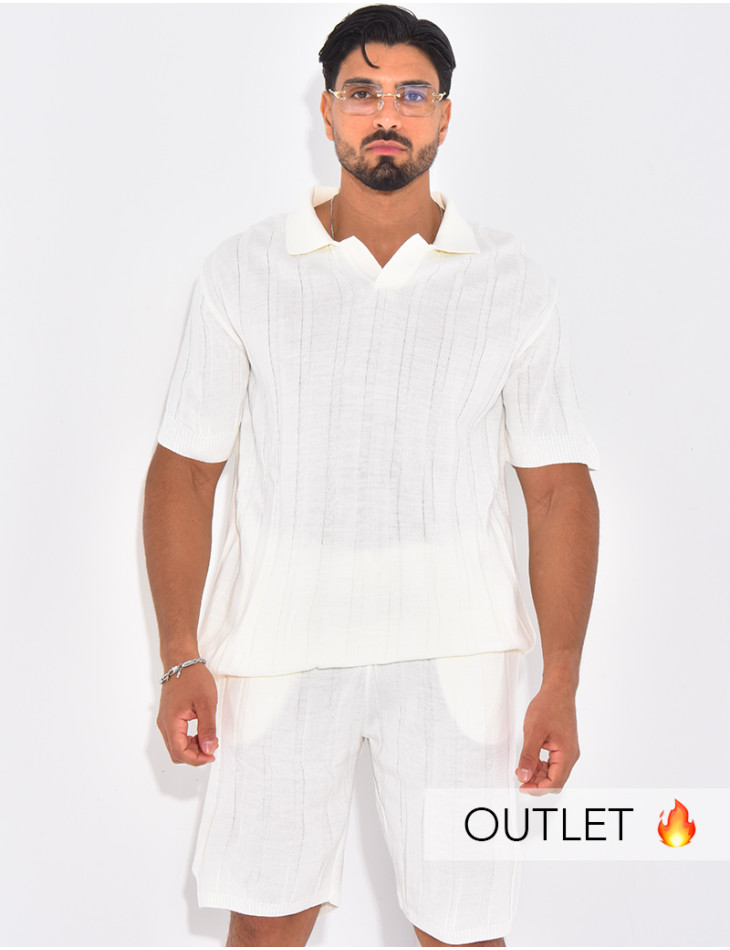Ensemble côtelé short et polo