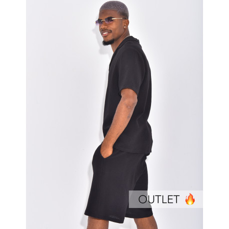 Ensemble short et chemise en gaze de coton