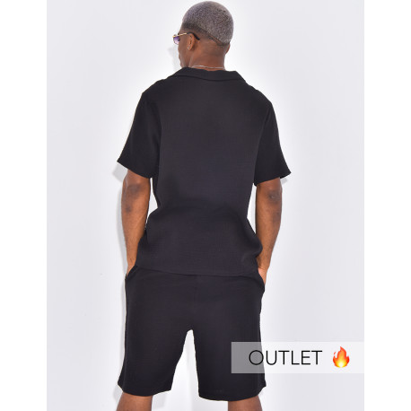 Ensemble short et chemise en gaze de coton