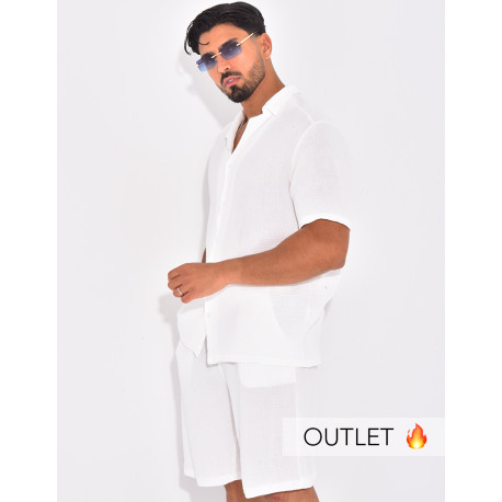 Ensemble short et chemise en gaze de coton