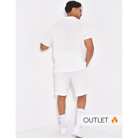 Ensemble short et chemise en gaze de coton
