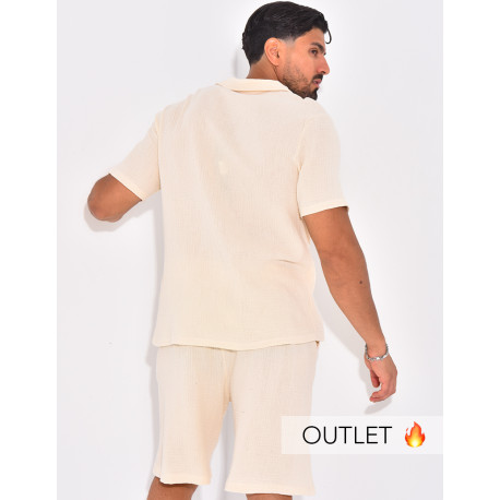 Ensemble short et chemise en gaze de coton