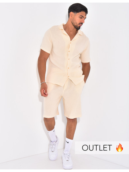 Ensemble short et chemise en gaze de coton
