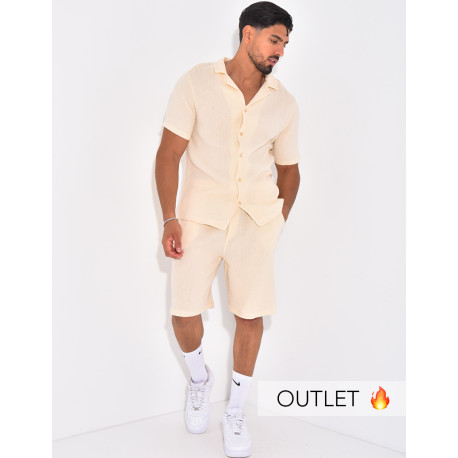 Ensemble short et chemise en gaze de coton