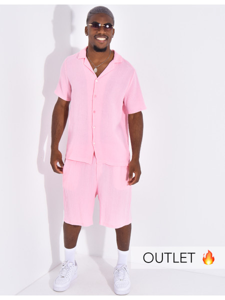 Ensemble short et chemise en gaze de coton