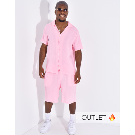 Ensemble short et chemise en gaze de coton