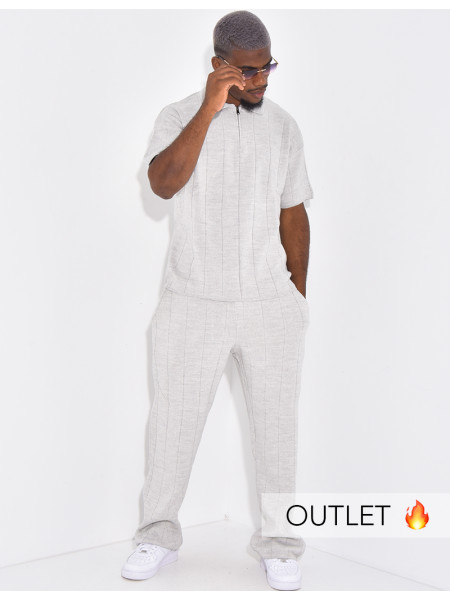 Ensemble côtelé pantalon et polo