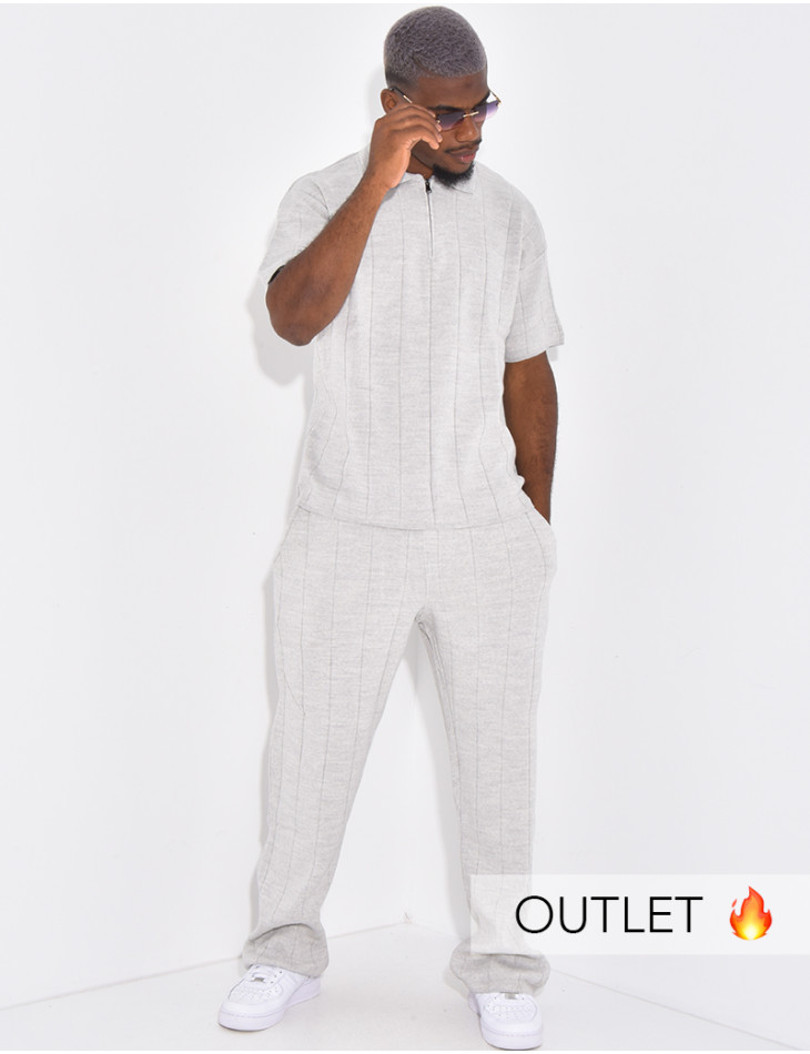 Ensemble côtelé pantalon et polo