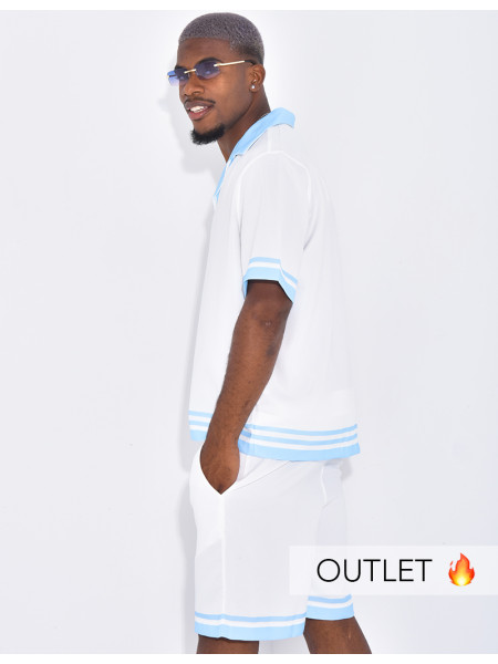 Ensemble short et chemise à bordures contrastantes