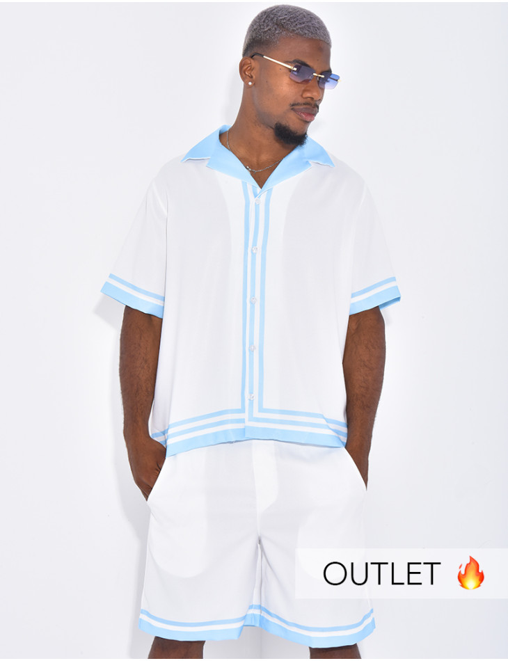 Ensemble short et chemise à bordures contrastantes