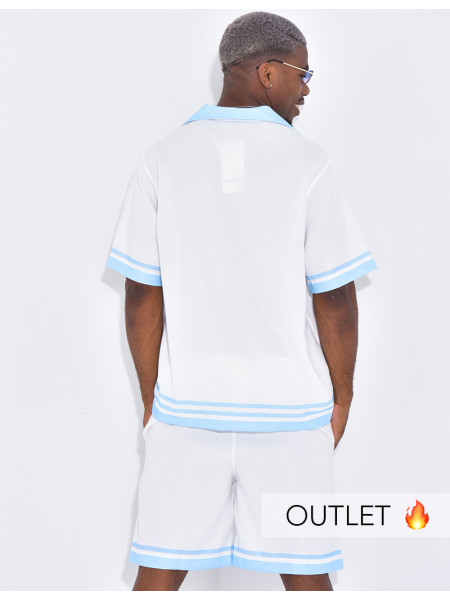 Ensemble short et chemise à bordures contrastantes