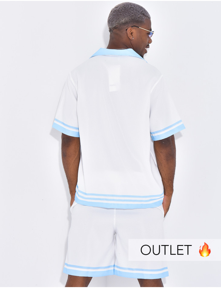 Ensemble short et chemise à bordures contrastantes