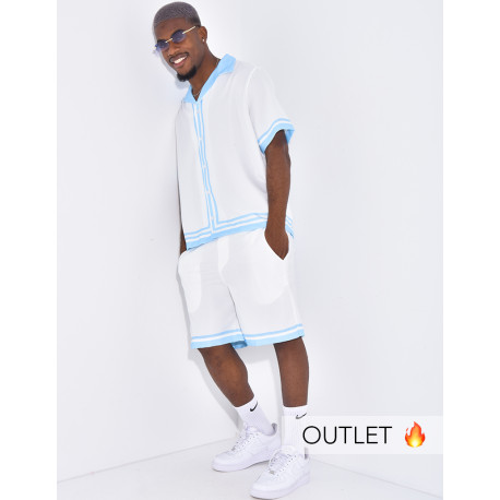 Ensemble short et chemise à bordures contrastantes