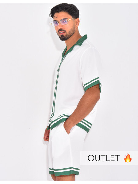 Ensemble short et chemise à bordures contrastantes