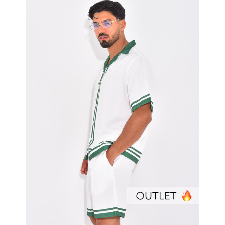 Ensemble short et chemise à bordures contrastantes