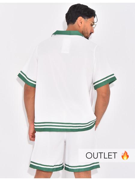 Ensemble short et chemise à bordures contrastantes