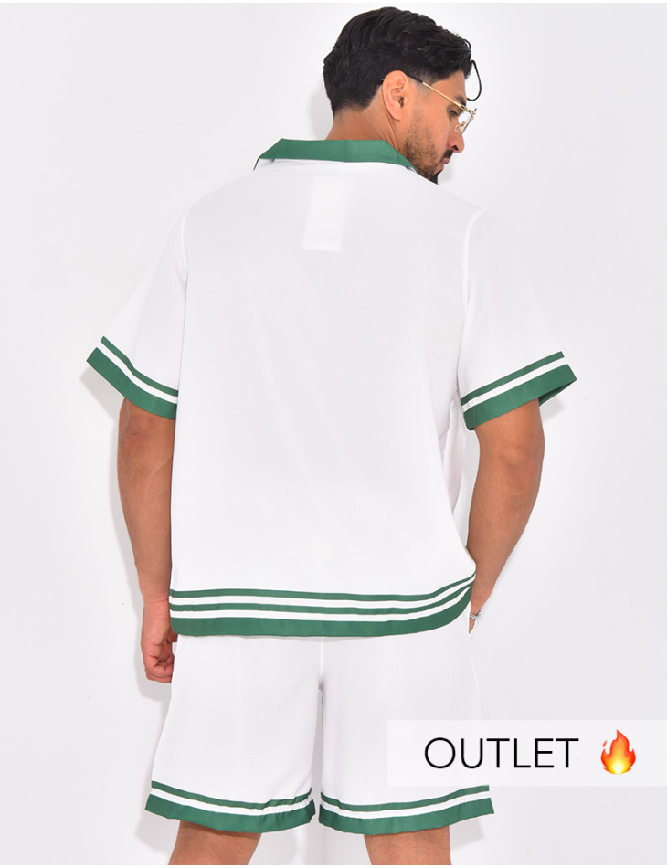 Ensemble short et chemise à bordures contrastantes