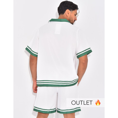 Ensemble short et chemise à bordures contrastantes
