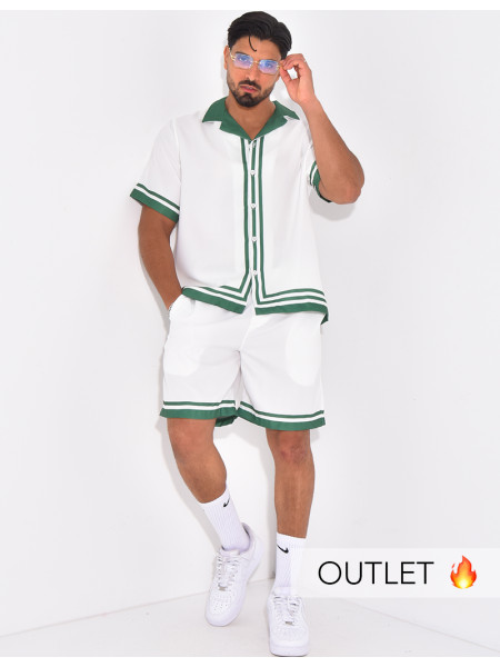 Ensemble short et chemise à bordures contrastantes