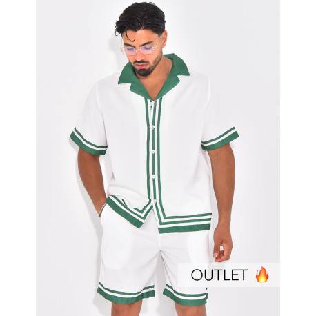 Ensemble short et chemise à bordures contrastantes
